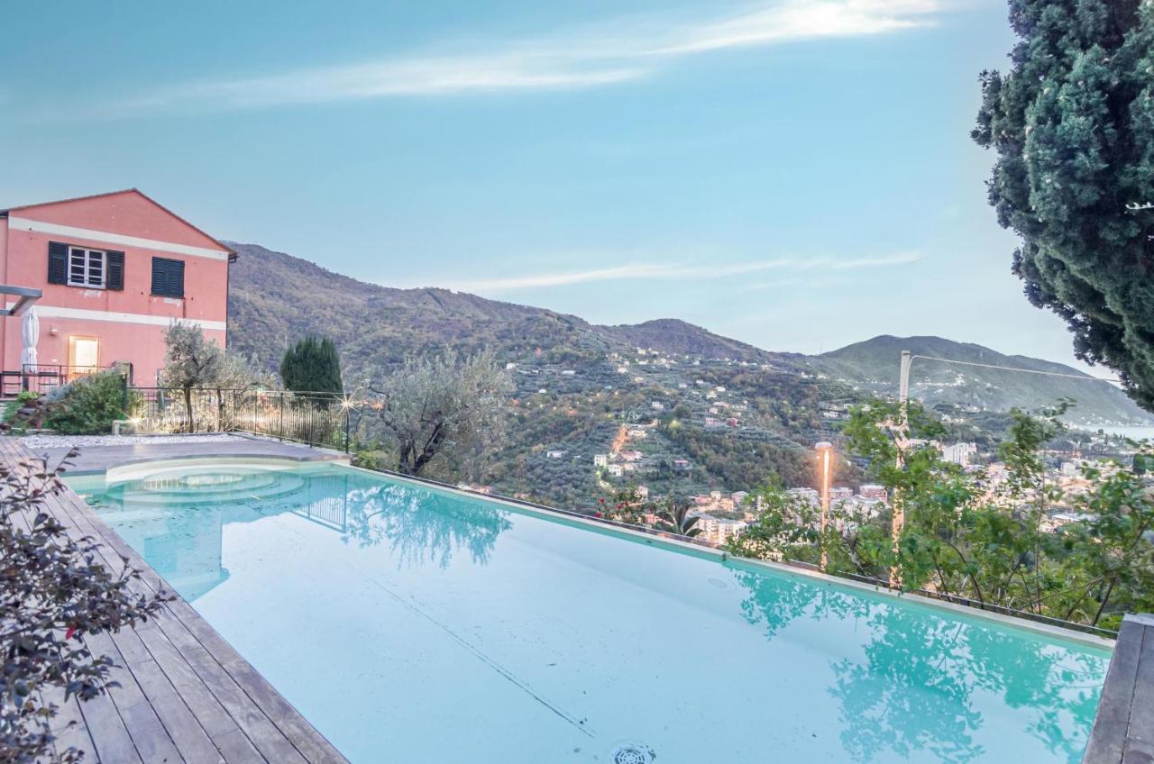 Recco Apartment With View And Pool Екстериор снимка